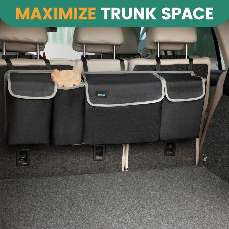 JOYSKY Car Trunk Organizer for SUV, Backseat Hanging Trunk Organizer for Jeep, Hatchback, MPV, Large Capacity Seat Back Storage Bag, Made of High Density Fabric, Space-saving Car Interior Accessory - Image 3